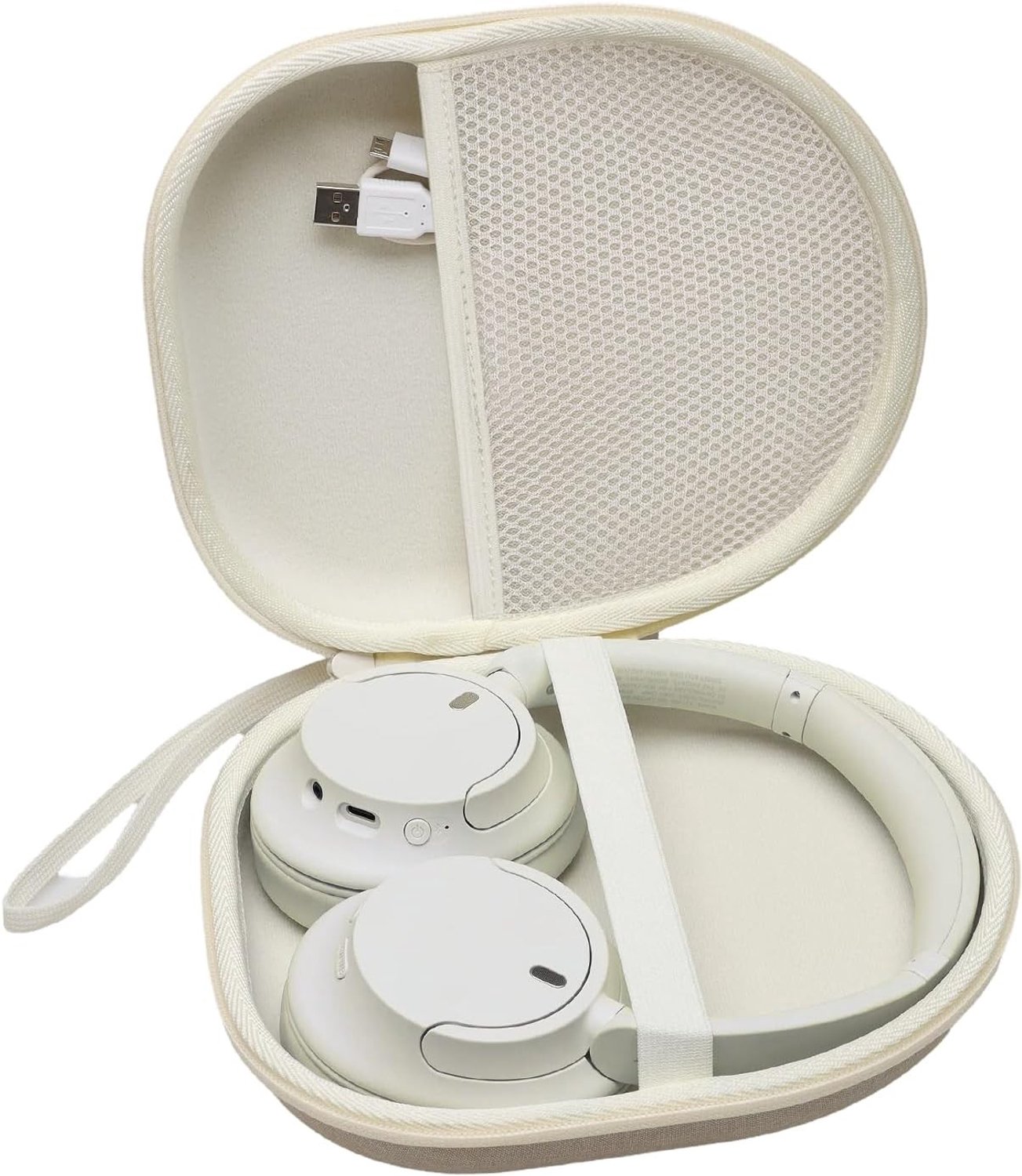 Hardcase Hoofdtelefoon Etui voor Sony WH-CH720N, WH-1000XM6 en WH-1000XM5 - Beschermende Opbergtas voor Reizen, Dagelijks Gebruik en Bescherming (Khaki)