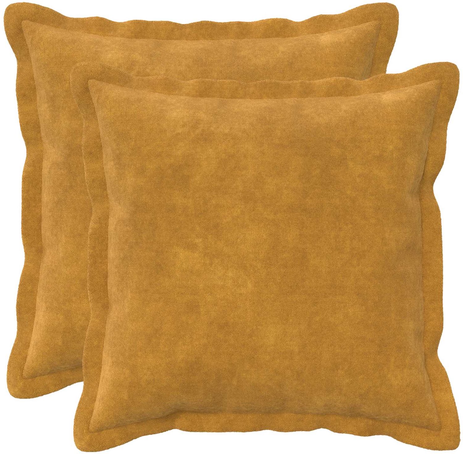 vidaXL Dekenkussen - 2 - st - HOUTEN - Geel - 30 - x - 30 - cm - Microfiber - Fleece
