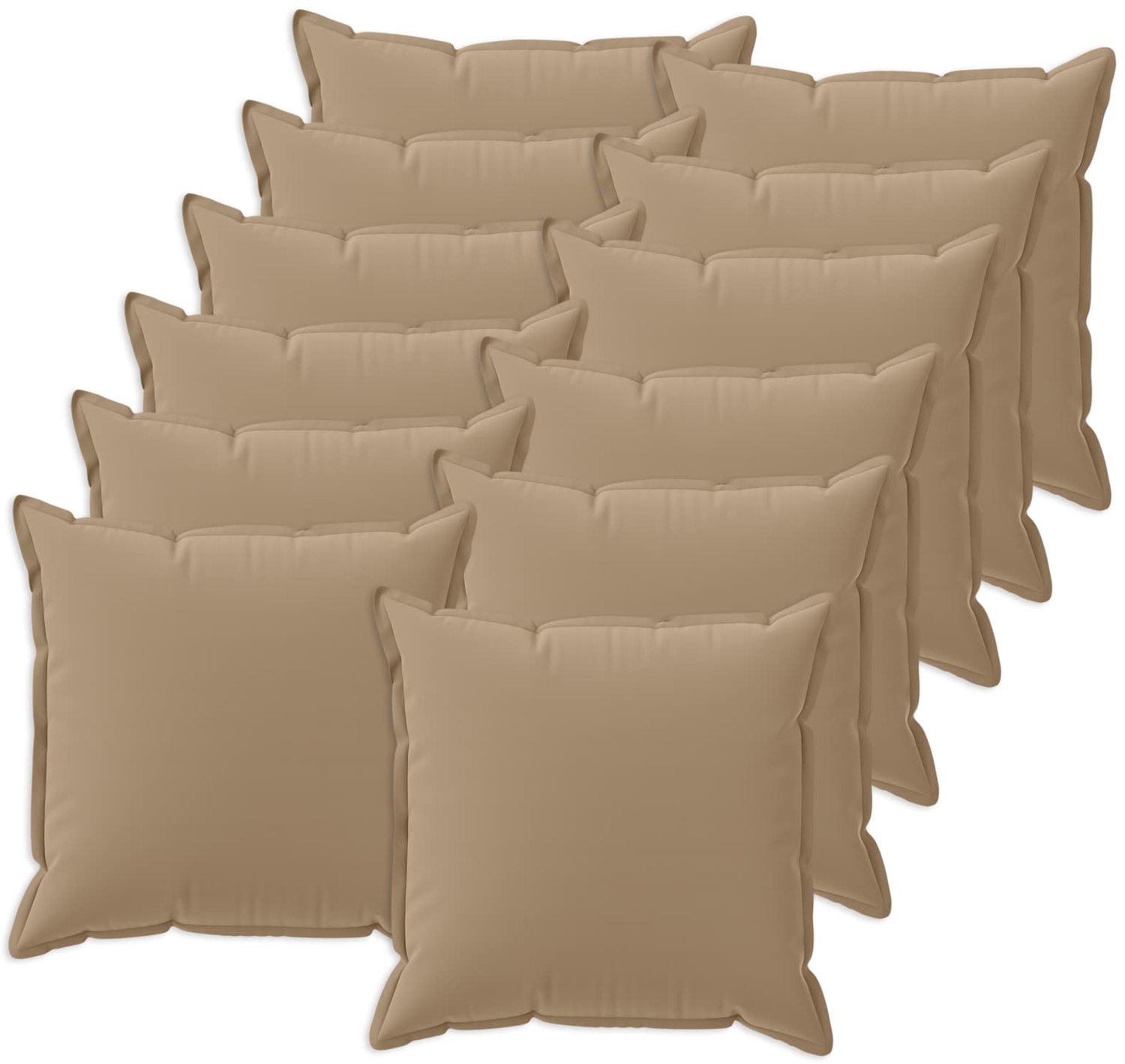 vidaXL Dekenkussen - 12 - st - HOUTEN - Taupe - 45 - x - 45 - cm - Polyester