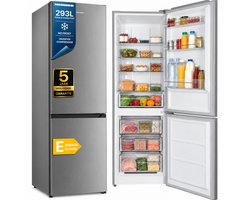 Heinner HCNF-HM293INVXE++ Koel-vriescombinatie 293 L – No Frost – Inverter Motor – Elektronische Bediening – Omkeerbare Deur – RVS – 5 Jaar Garantie