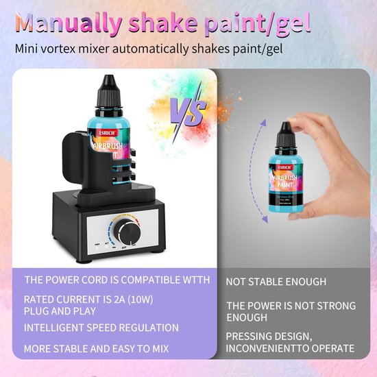 Verfmixer mini vortex mixer met 3 snelheden draagbare mengmachine voor verf acryl nagellak 300-2400 RPM — afbeelding 4