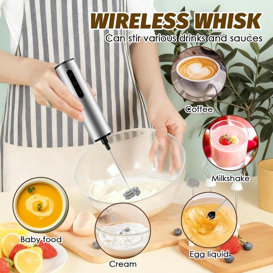 Elektrische USB Handmixer met 3 Snelheden en 5 Accessoires — afbeelding 4