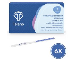 Telano Zwangerschapstest Extra Vroeg 6 stuks Dipstick - Zwangerschapstesten 6 Dagen Eerder - Extra Gevoelige Strip van 4 mm