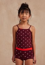 Ten Cate Basics organic cotton stretch spaghetti top deer dots dahlia 2-pack voor Meisjes | Maat 110/116
