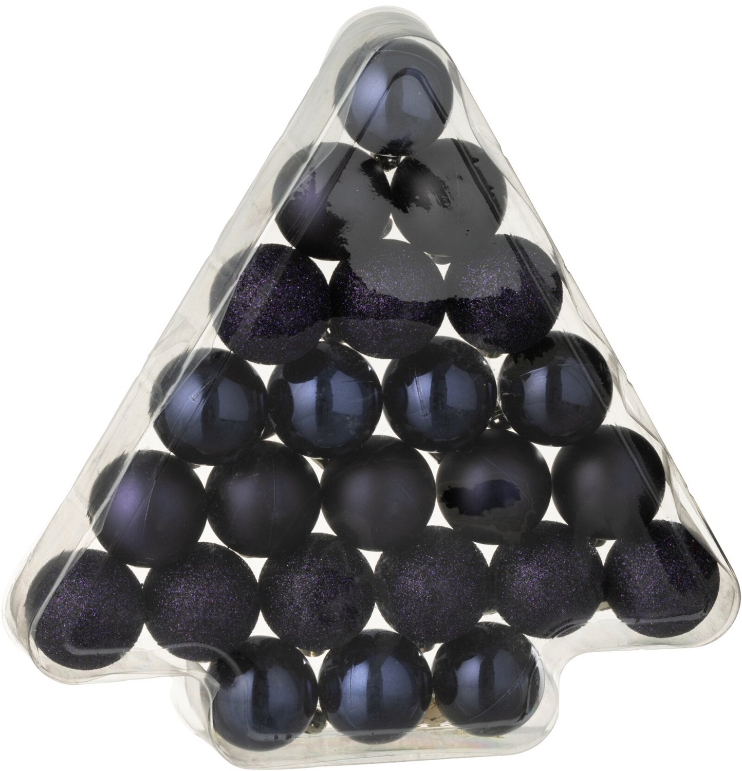 J-Line kerstballen - kunststof - blauw - set van 24
