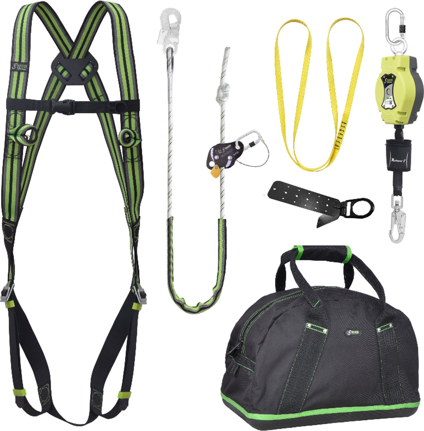 Kratos complete set valbeveiliging basic - Valstopblok - Werkpositielijn - Ankerstrop - Ankerpunt