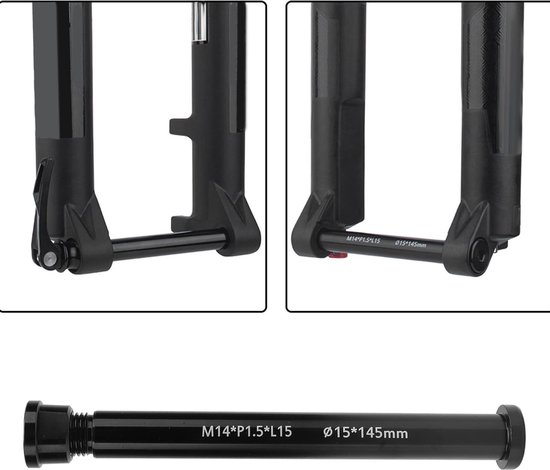Vooras Aluminium - Thru Axle 15x145mm - M14xP1.5 - Mountainbike - Schacht - Lichtgewicht - As — afbeelding 2