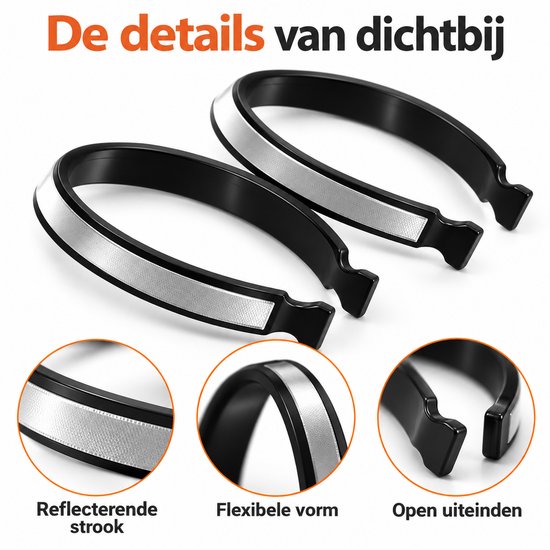 Broekklemmen – 2 Stuks – Reflecterende Broekclips – Houdt Broekspijpen bij Elkaar – Voor Fietsen en Wandelen – Grijs — afbeelding 2