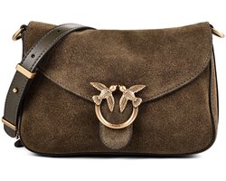 PINKO Love Satchel Mini Crossbody tas Leder 20 cm - Dames - verde oliva