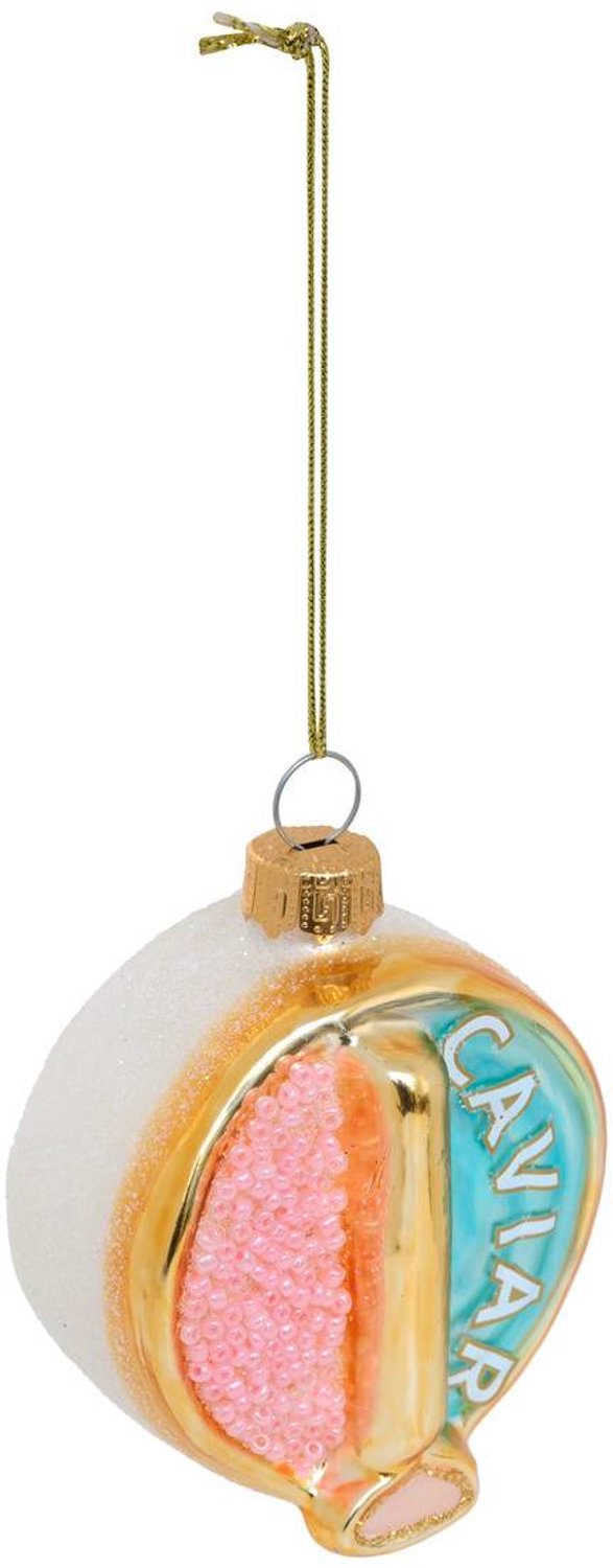 Atmosphera Créateur d'intérieur® Kaviaar-dennenboomhangsieraad van roze en wit glas, 8 cm Multicolore