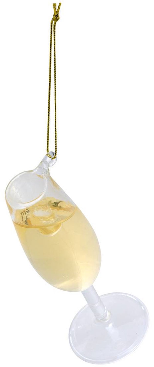 Feeric lights & Christmas Kerstboomversiering in de vorm van een fluit met vloeistofeffect, van verguld glas, 12 cm Dore