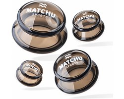 Matchu Sports - Cupping set van 4 stuks - Siliconen Cups - Massage Cups - Cellulite cups - Cupping cups - Gezichts Cupping - Donker grijs - Makkelijk te reinigen