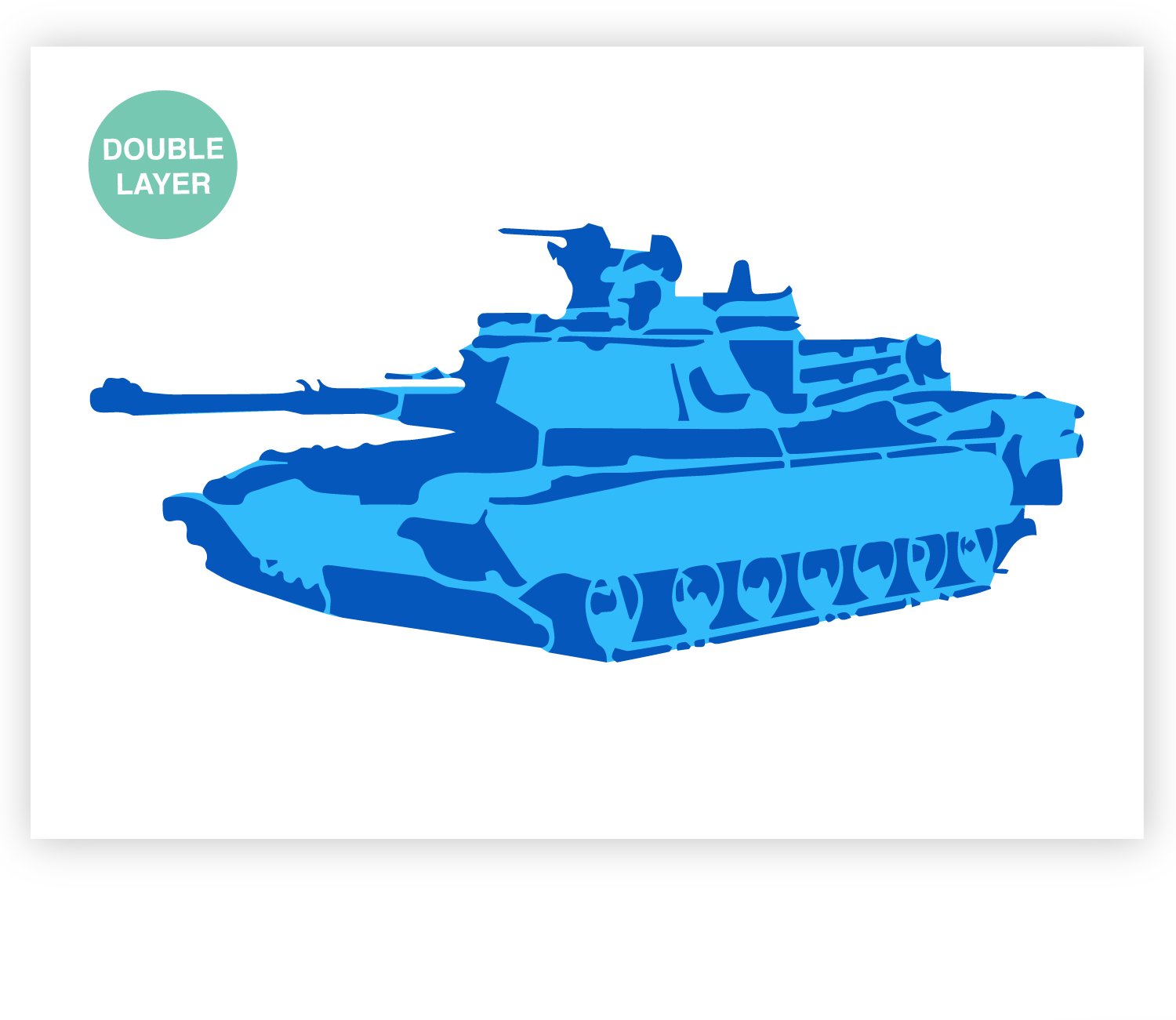 Tank sjabloon - 2 lagen kunststof A3 stencil - Kindvriendelijk sjabloon geschikt voor graffiti, airbrush, schilderen, muren, meubilair, taarten en andere doeleinden