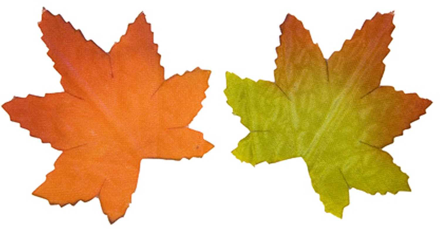 HOBI - 20 herfstbladeren 5,5 cm geel, groen en oranje