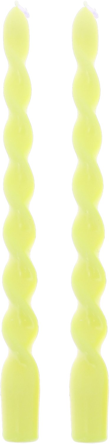 ARTYFETES - 2 Gedraaide dinerkaarsen geel 25 cm