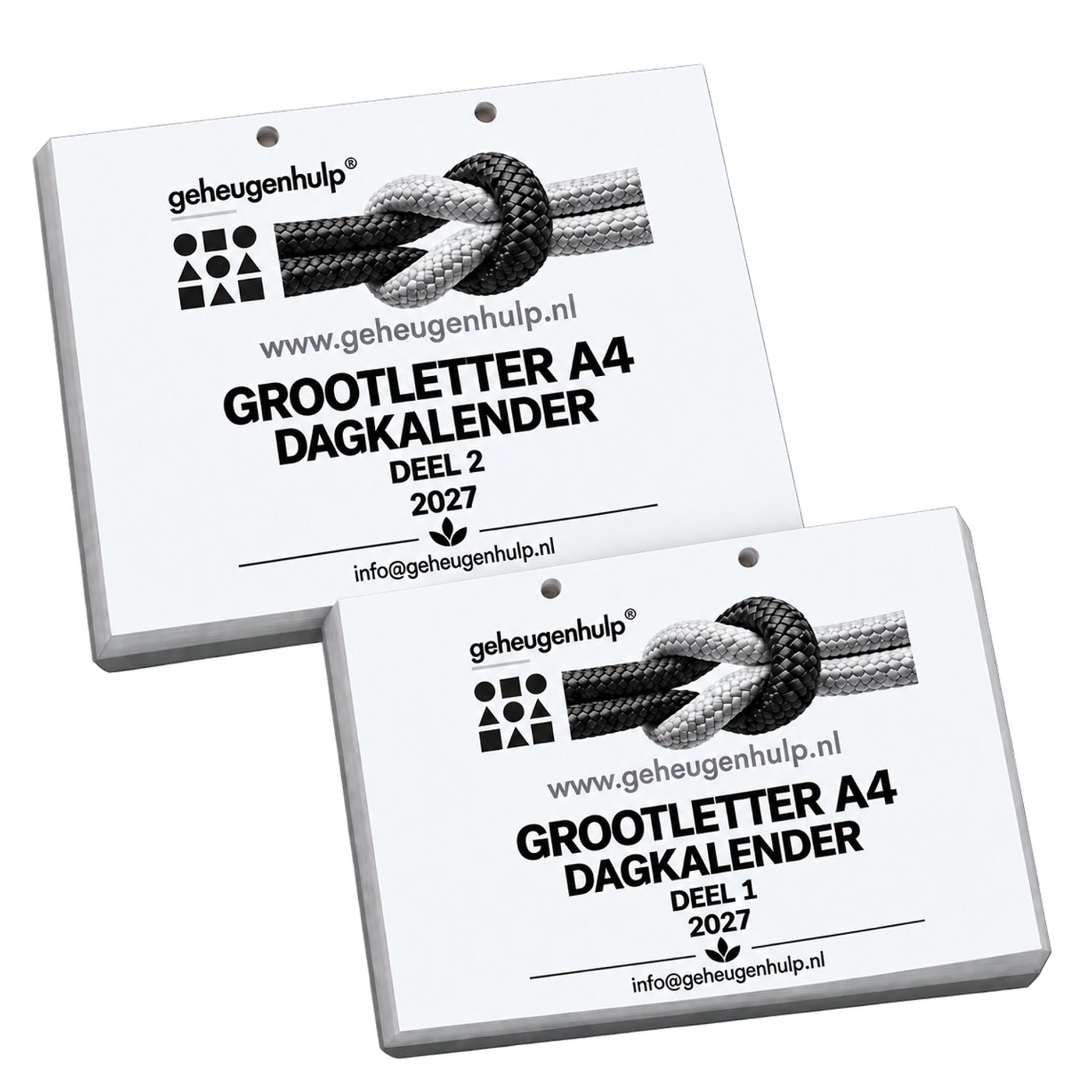 Groot-letter Dagkalender -A4 formaat- 2027 - in 2 delen- Geheugenhulp