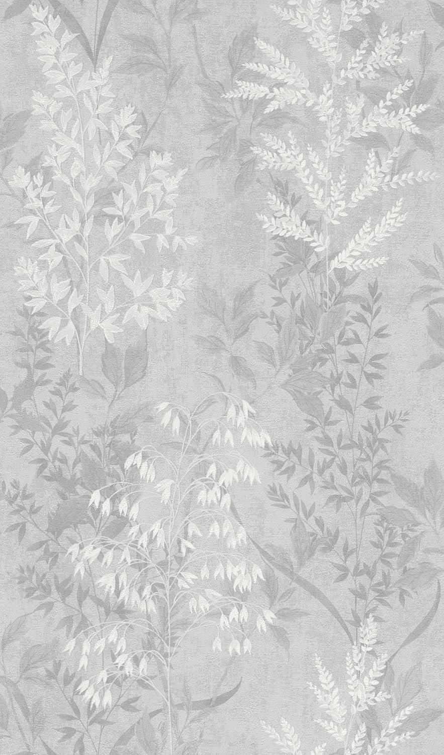 Rasch Behang 285024 - Groen Planten Motief Grijs - 10,05m x 0,53m