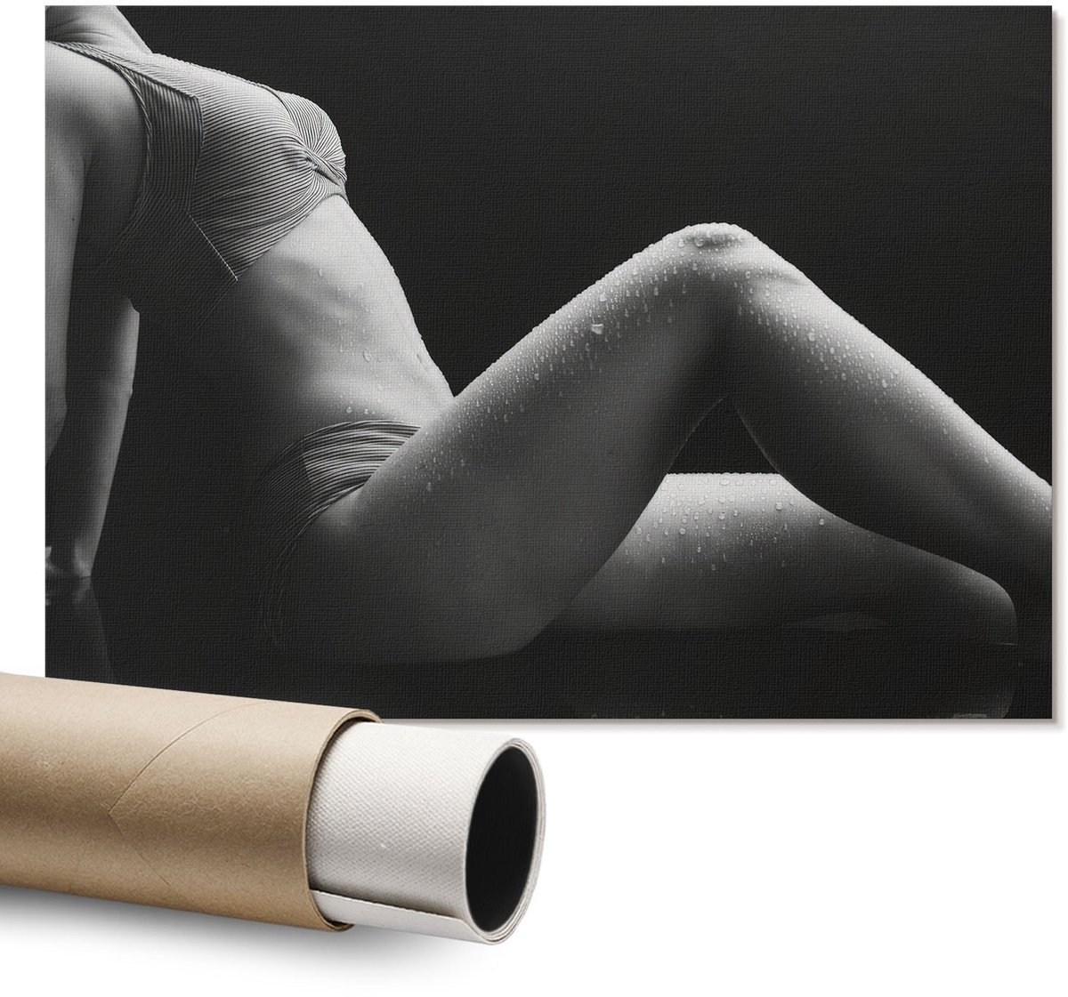Coloray Polycanvas Wandposter – Sensuele Elegantie, Zwart-Wit – A1 – Zwart Poster – Rechthoek – Muurdecoratie – Kantoor – Klassiek