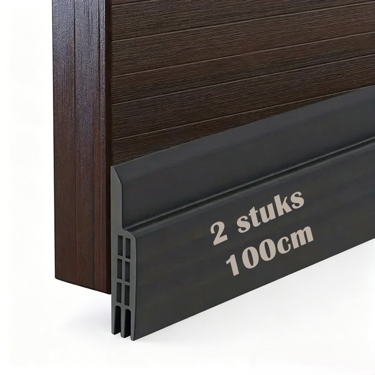 Zelfklevende Deurtochtstrip - 2 stuks - 5cm×100cm - Siliconen Deurafdichting - voor Onder de Deur, Tegen Tocht - zwart