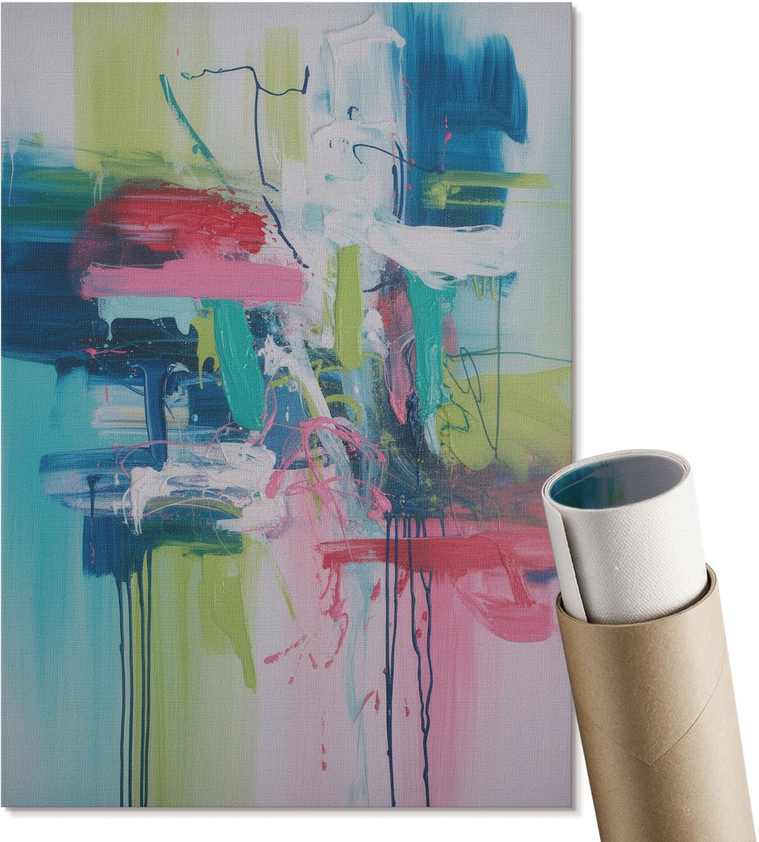 Coloray Polycanvas Poster - Kustbrug, Blauw - A3 - Zwart-wit Wanddecoratie - Rechthoek - Kunstposter - Slaapkamer - Modern