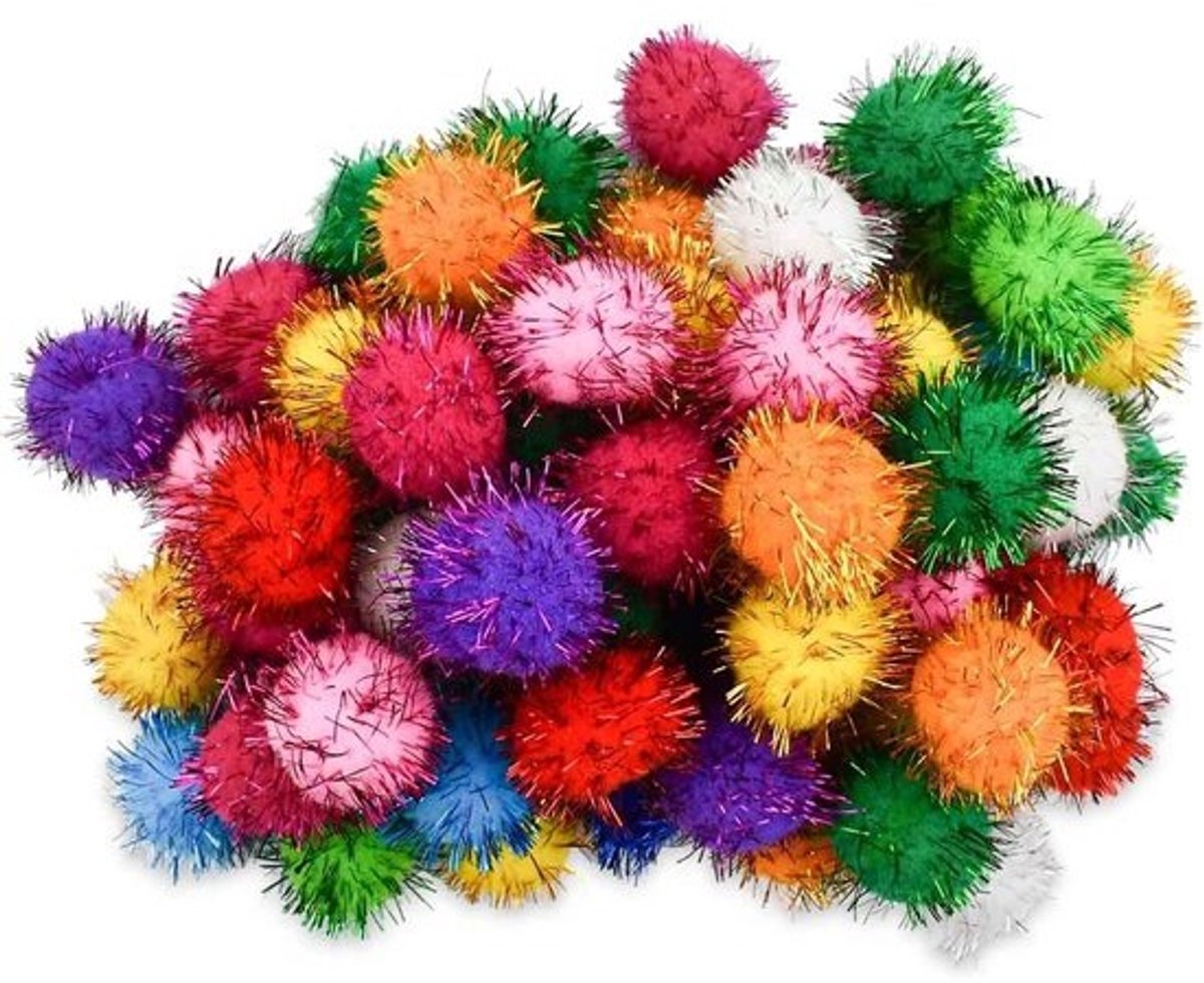 Glinsterende Balletjes - Katten Speelgoed - Interactief Spel - 70 Stuks Verpakking - 1 Inch Doorsnede - Meerdere Kleuren
