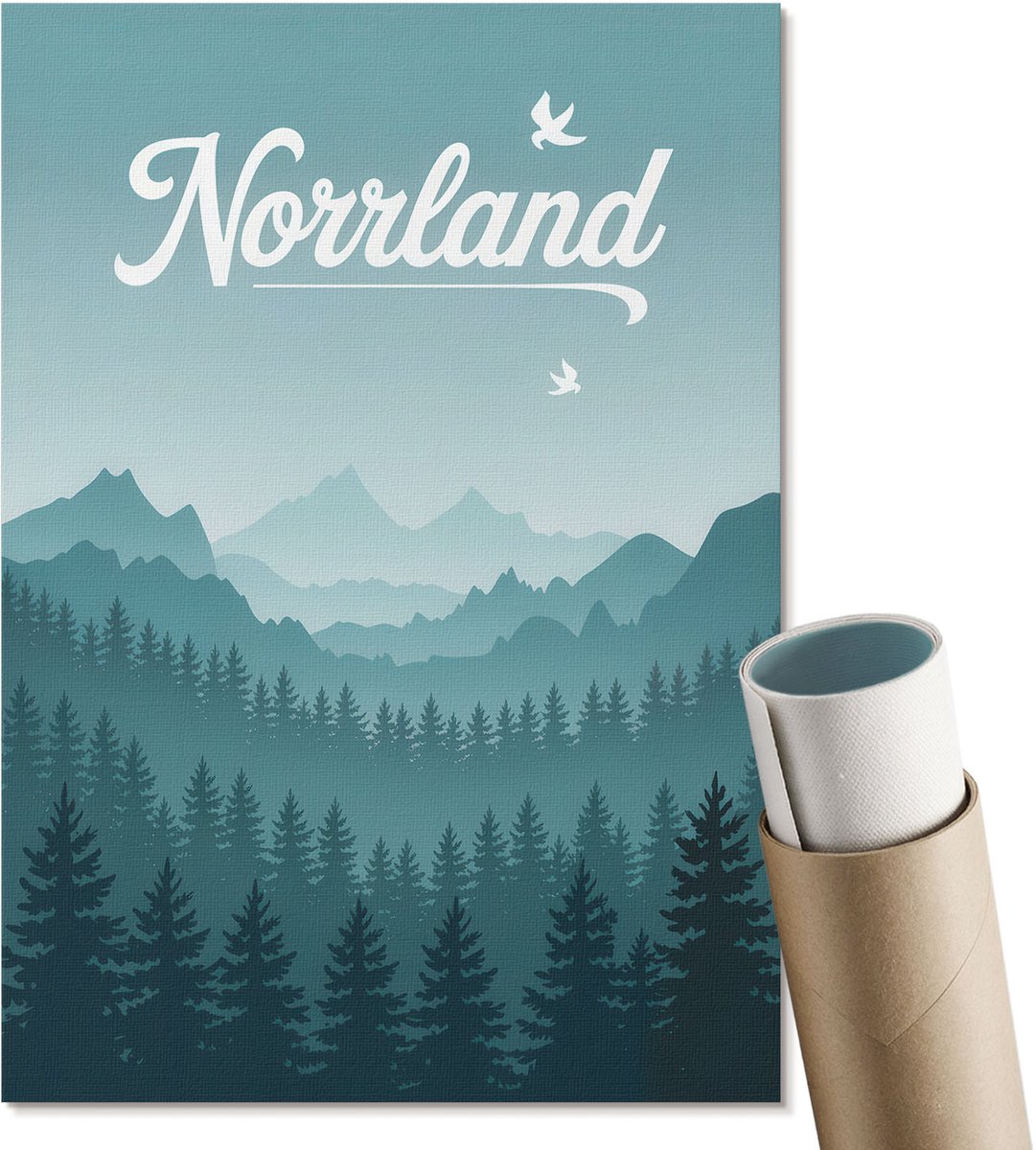 Coloray Polycanvas Wandposter - Stedelijk Landschap, Illustratie - A2 - Grijs Wanddecoratie - Rechthoek - Muurkunst - Woonkamer, Slaapkamer, Kantoor - Modern