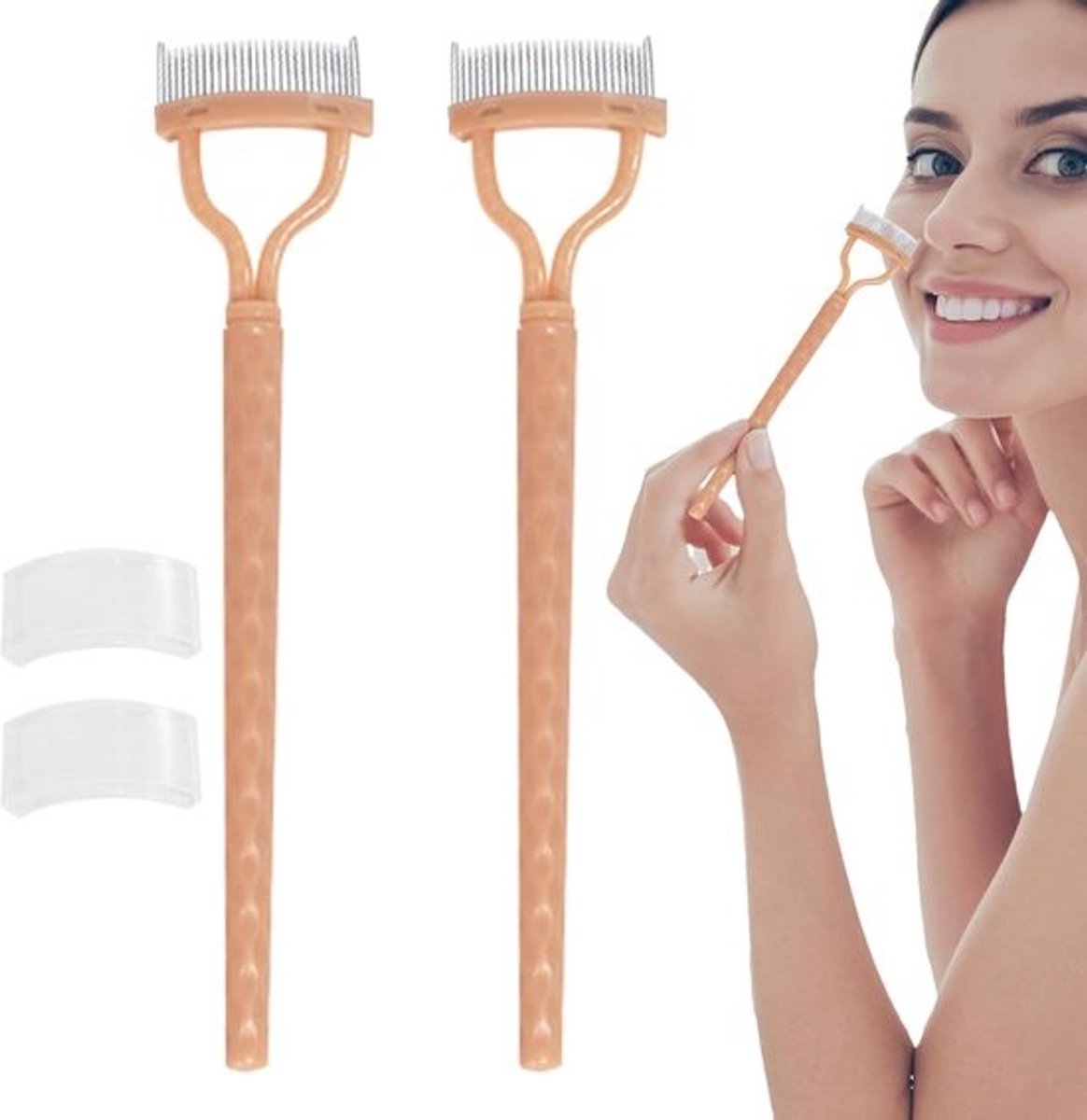 Wimperkam Set - Cosmetica Tool - Wenkbrauw Make-up - Metalen Tanden - 135 x 26 cm