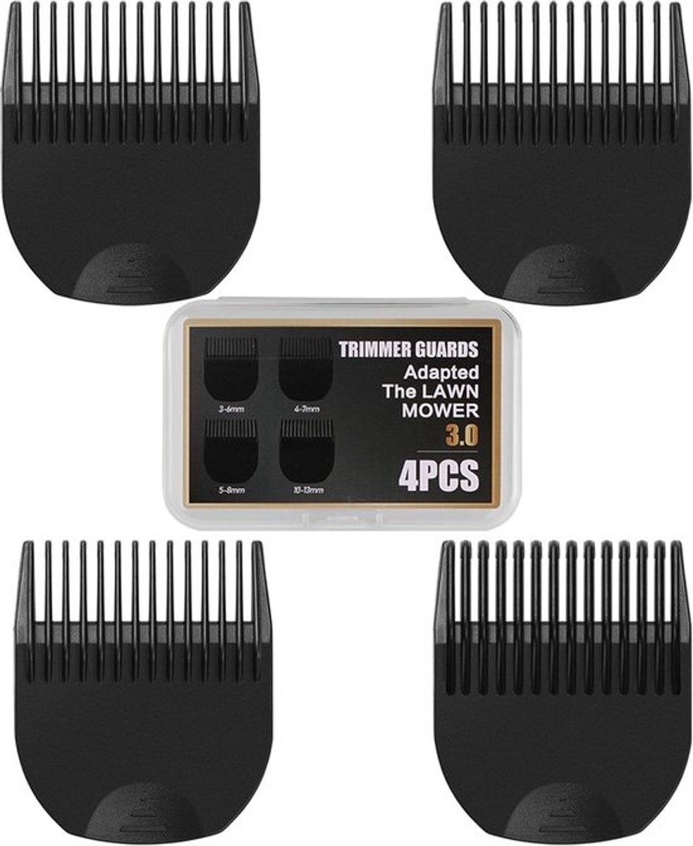 Trimmer Opzetkammen - Snijgidsen - Haar Trimmen - Set van 4 - 3mm tot 13mm - Zwart
