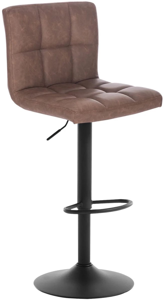Klarven Barkruk met Rugleuning Donkerbruin - Barkrukken - Hoogteverstelbaar en 360 Graden Draaibaar - Ergonomisch Zitcomfort, Draagvermogen 120 kg - Zithoogte B 44 x D 38 cm, H 92-114 cm