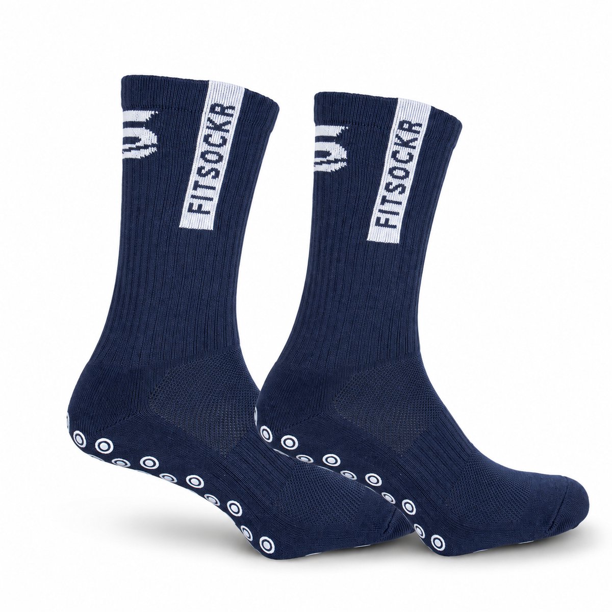 FitSockr Gripsokken Voetbal - Sportsokken - Grip socks - Voetbalsokken - Padel sokken - Antislip Sokken Heren/Dames/Kind - One - Donker Blauw - Maat 38-43