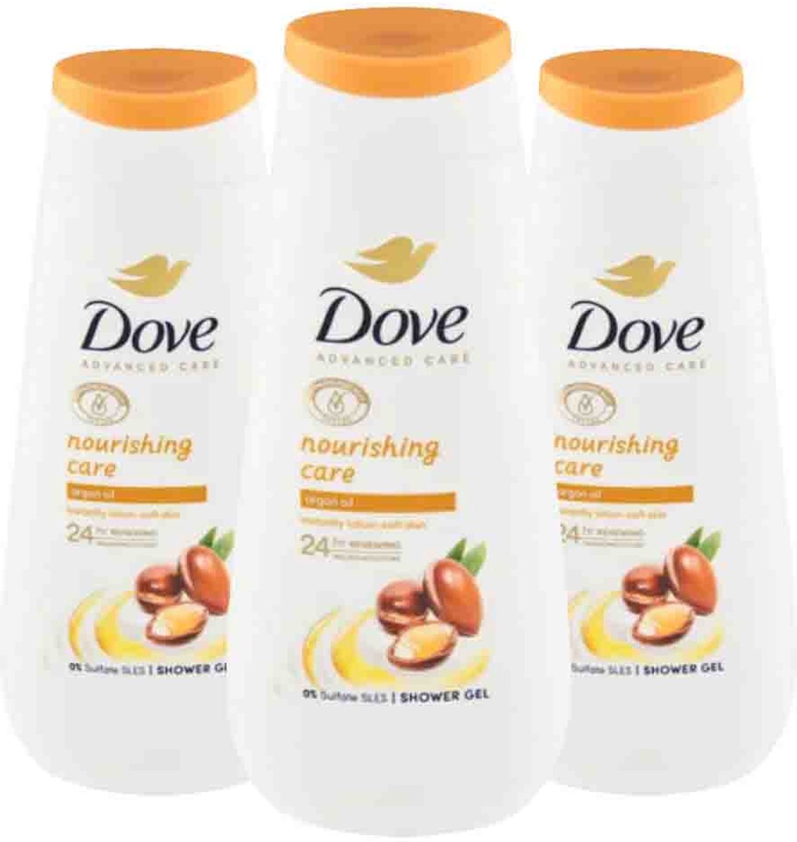 Dove - Shower Gel Advanced Care Nourishing Care - 3 x 225 ml - Voordeelverpakking