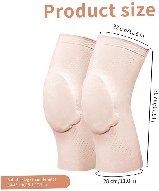 Dans-kniebeschermers, ultradunne en ademende kniebeschermers voor vrouwen, volleybal, yoga, cheerleading, beige, gebruik binnenshuis — afbeelding 5