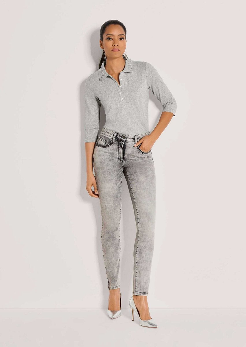 MADELEINE Broek Smalle jeans met strass en borduursels