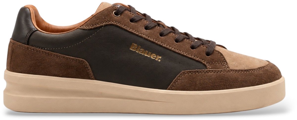 Blauer Bruine leren Kyoto 01 sneakers
