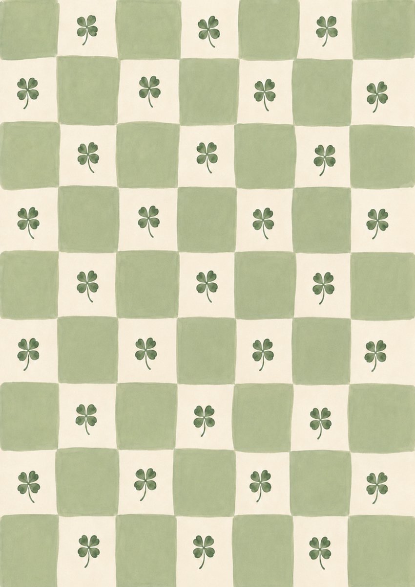 Kaart klavertje vier - Groen - A6