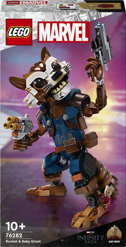 LEGO Marvel Rocket en Baby Groot Guardians of the Galaxy Bouwbare Speelgoed Set 76282