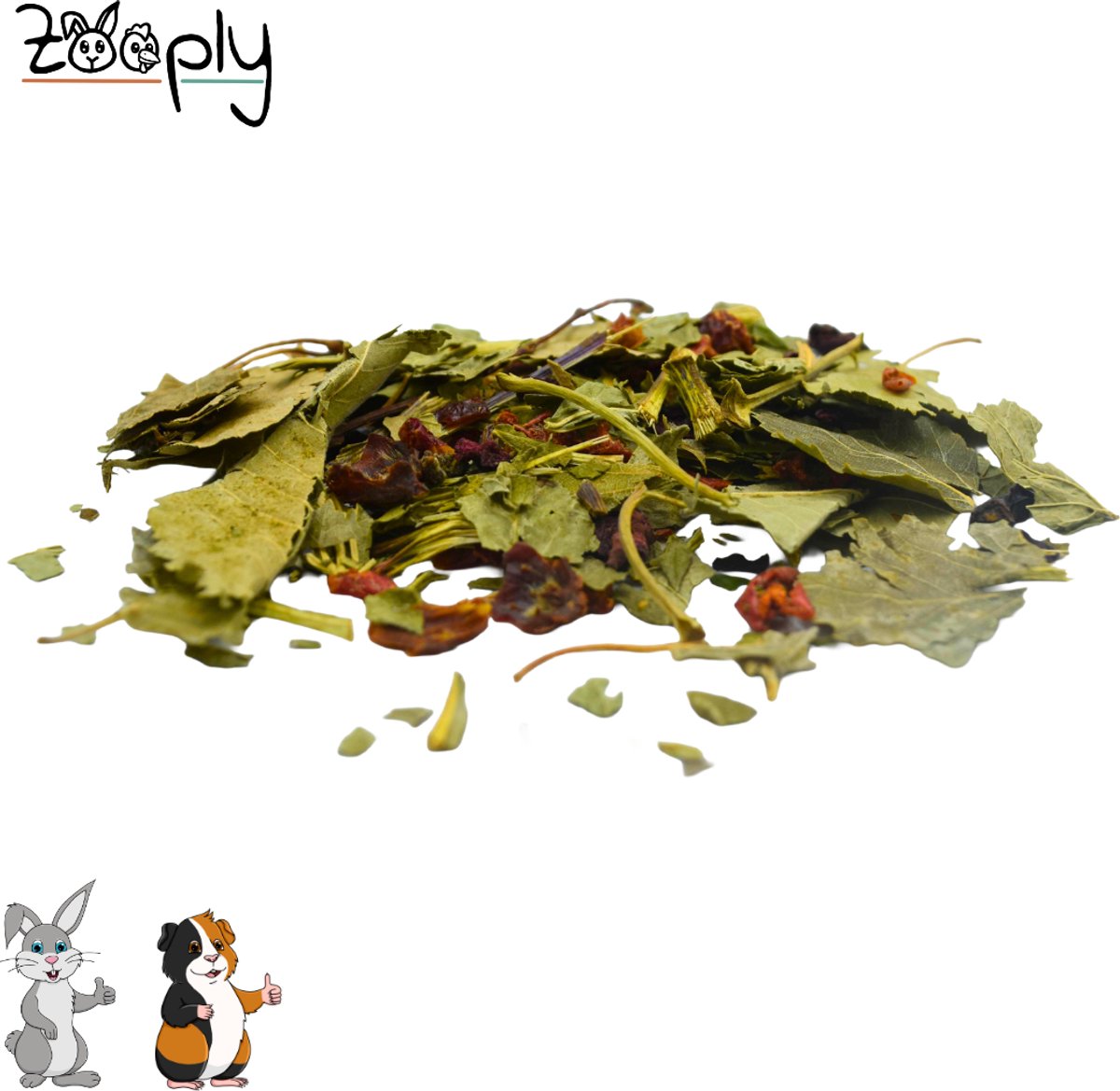 Zooply Vitamine Kruidenmix - Kruiden & Snacks - 100% natuurlijk - Voor konijnen & cavia's - 500 gram