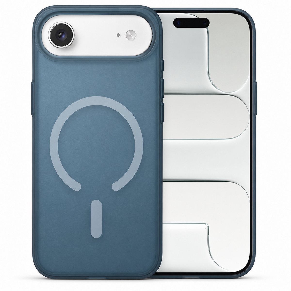 iCall MagMat Hoesje - Geschikt voor iPhone 17 Air - Geschikt voor Magsafe - Ultradun Mat Donker Blauw