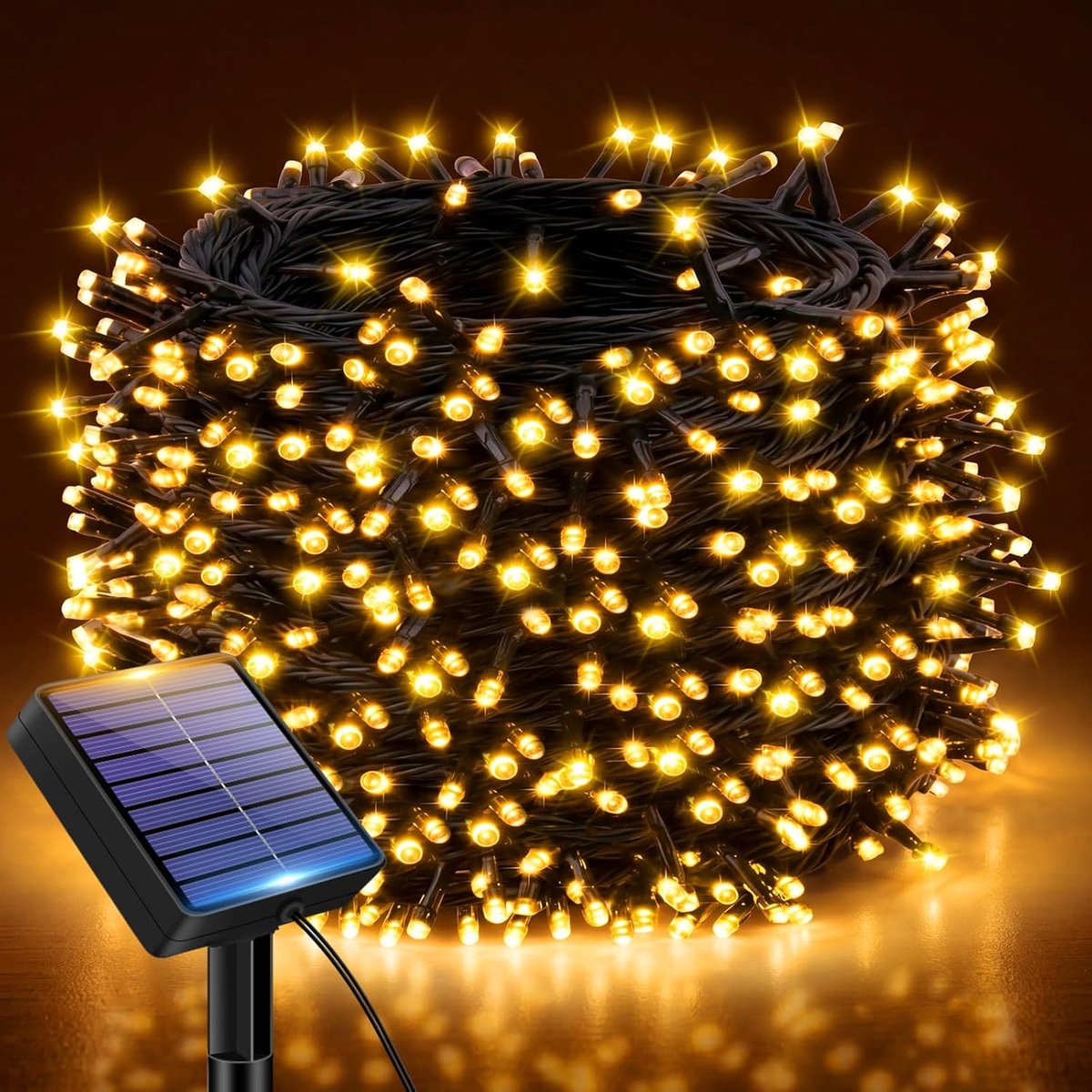 Lichtsnoer 12m - Op Zonne-energie - Warmwit - Kerst - Binnen en Buiten