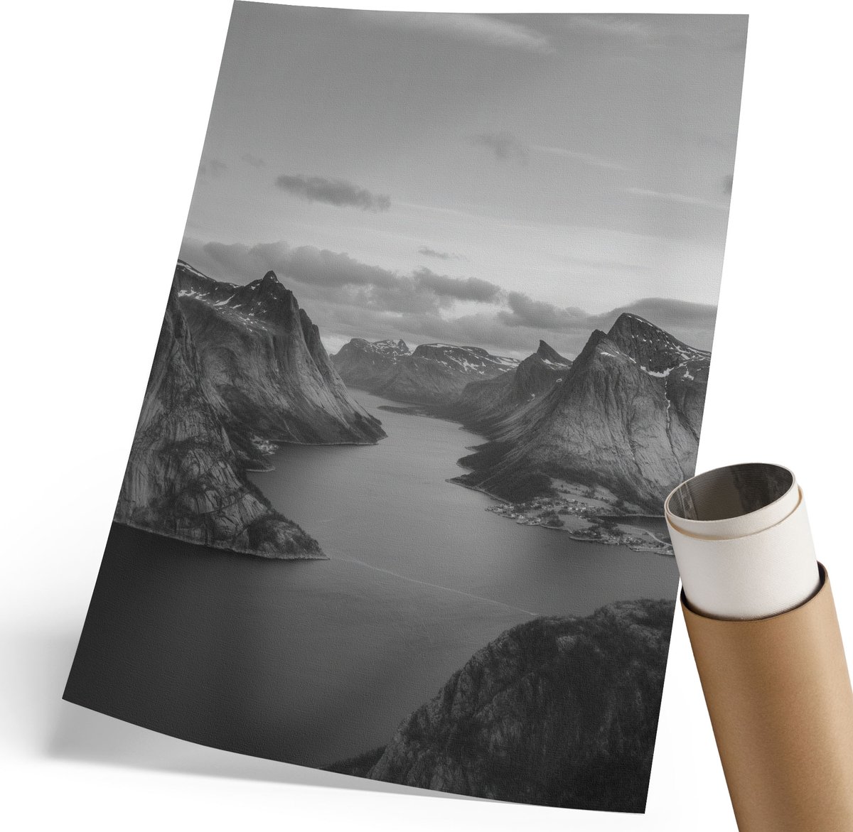 Coloray Polycanvas Poster - Berglandschap, Fotografie - 210 x 297 mm - Grijs Wanddecoratie - Rechthoek - Muurdecoratie - Woonkamer, Slaapkamer, Kantoor - Klassiek