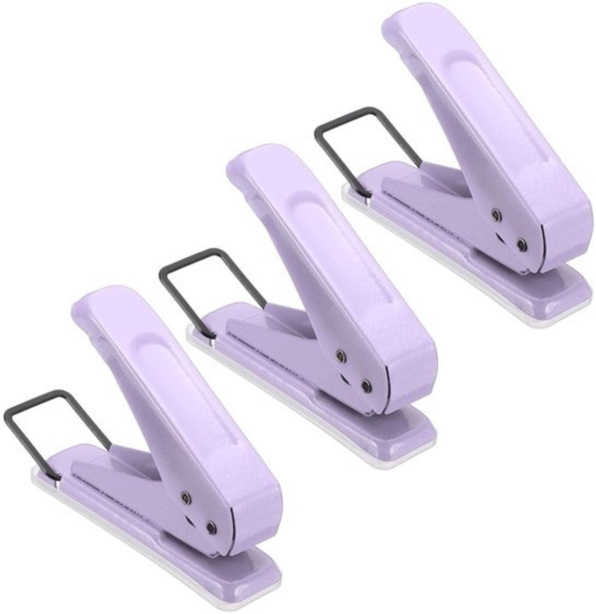 Enkel Gat Pons - Papierpons Handperforator - Papier Knutselen - Met Confettiverzamelaar - 6 mm Gatdiameter - Paars