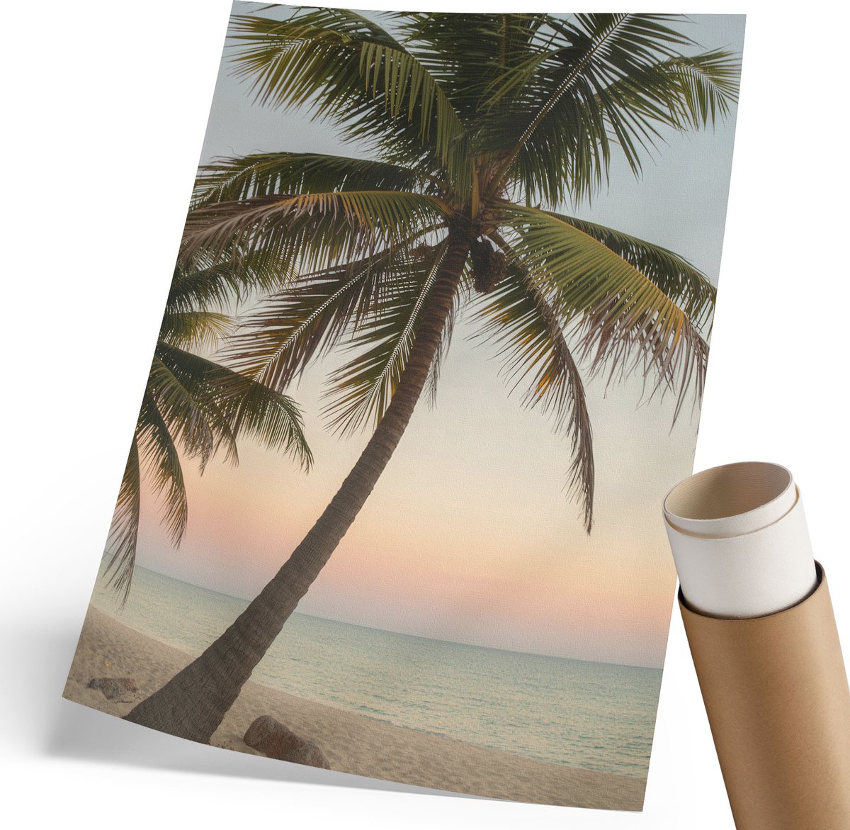 Coloray Polycanvas Wandposter - Neonlichten In De Stad, Blauw - 420 x 594 mm - Marine Wandposter - Rechthoek - Decoratieve poster - Woonkamer - Modern