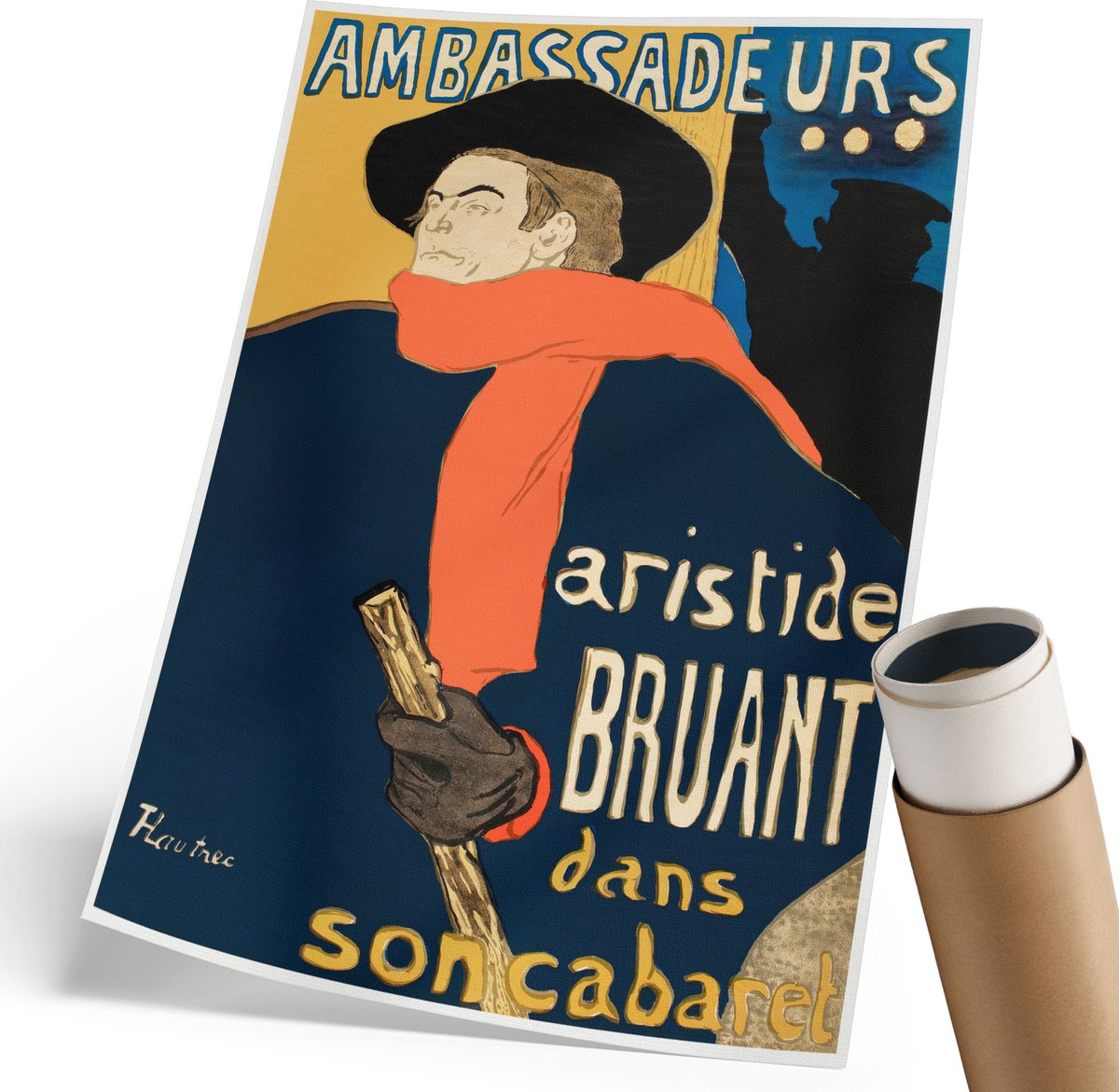 Coloray Polycanvas Poster - Aristide Bruant, Poster - 210 x 297 mm - Marine Design - Rechthoek - Muurdecoratie - Woonkamer, Slaapkamer, Kantoor - Klassiek