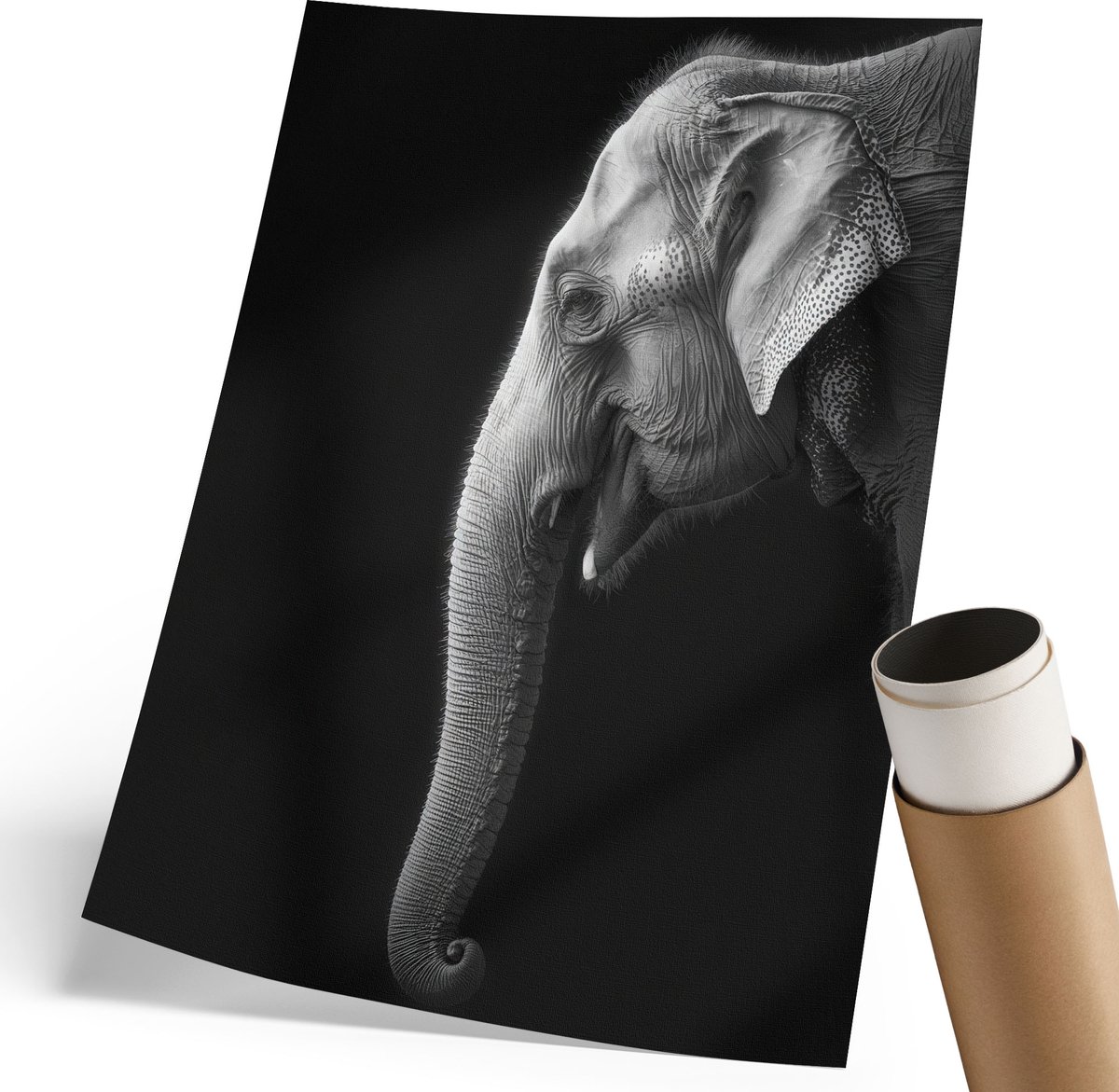 Coloray Polycanvas Wandposter - Mensen Op Straat, Rood - 210 x 297 mm - Wit Wanddecoratie - Rechthoek - Wandkunstwerk - Slaapkamer - Klassiek