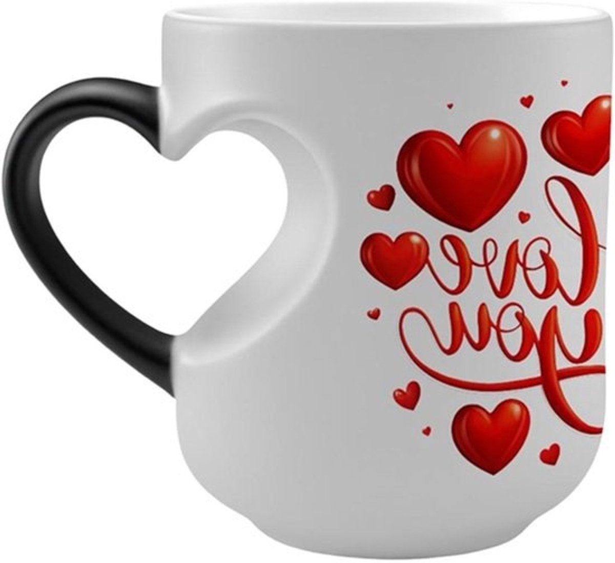 Kleurveranderende Mok - Magische Beker Verrassingsmok - Drinken Met Plezier - Hartvormige Handgreep - 325 ml - Wit
