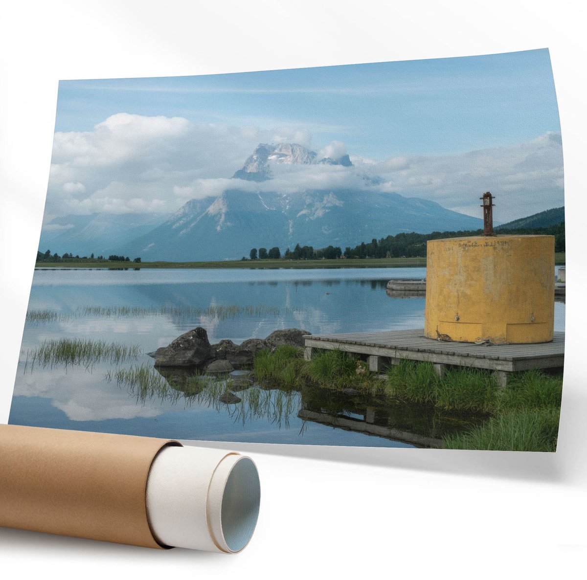 Coloray Polycanvas Wandposter - Abstractie Van Vlekken, Illustratie - 594 x 840 mm - Beige Decoratie - Rechthoek - Interieurdecoratie - Kantoor - Modern