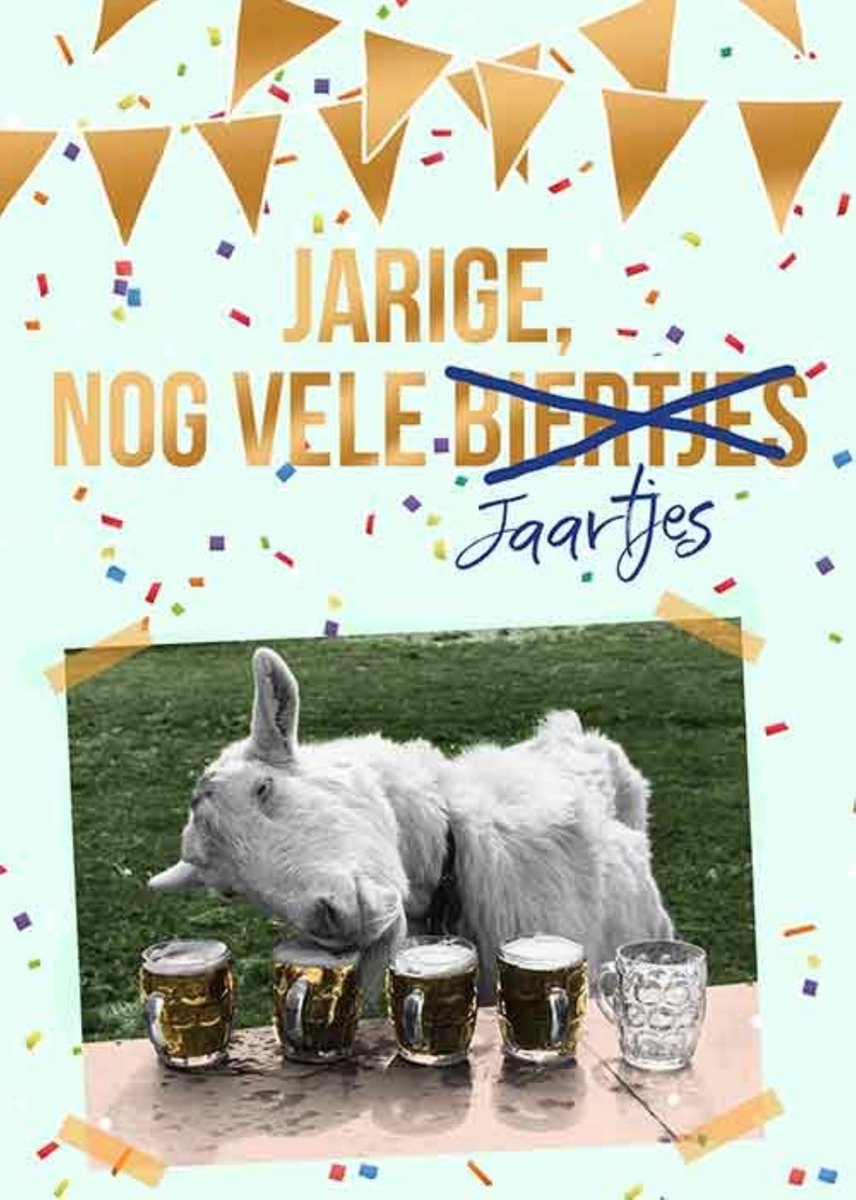 Luxe Wenskaart Verjaardag - Wenskaarten - Verjaardagskaart - Jarig - Birthday - Geburtstag - Anniversaire - Serie Bowie H. - Artige - Kaart - 1 Stuks - In Folie - Gratis Verzonden - Hoge Afnamekortingen - 12x17cm