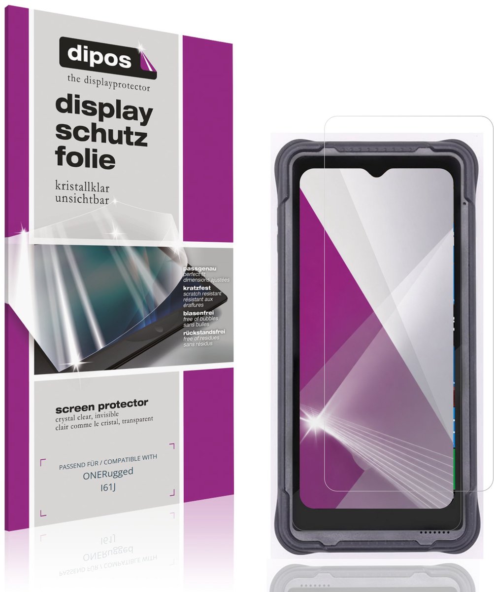 dipos – 4x Beschermfolie geschikt voor ONERugged I61J | Krasbestendige & heldere Screenprotector Ultra-Thin