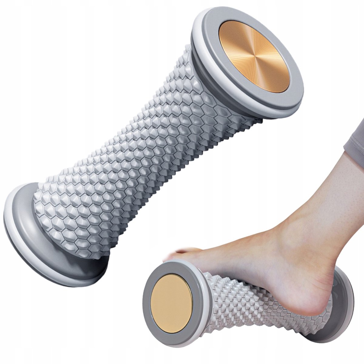 REDOM Massageapparaat Massager Massage Roller – Lichaamsmassage voor Voeten, Benen, Rug en Schouders – Compact en Ergonomisch – TPR – Grijs