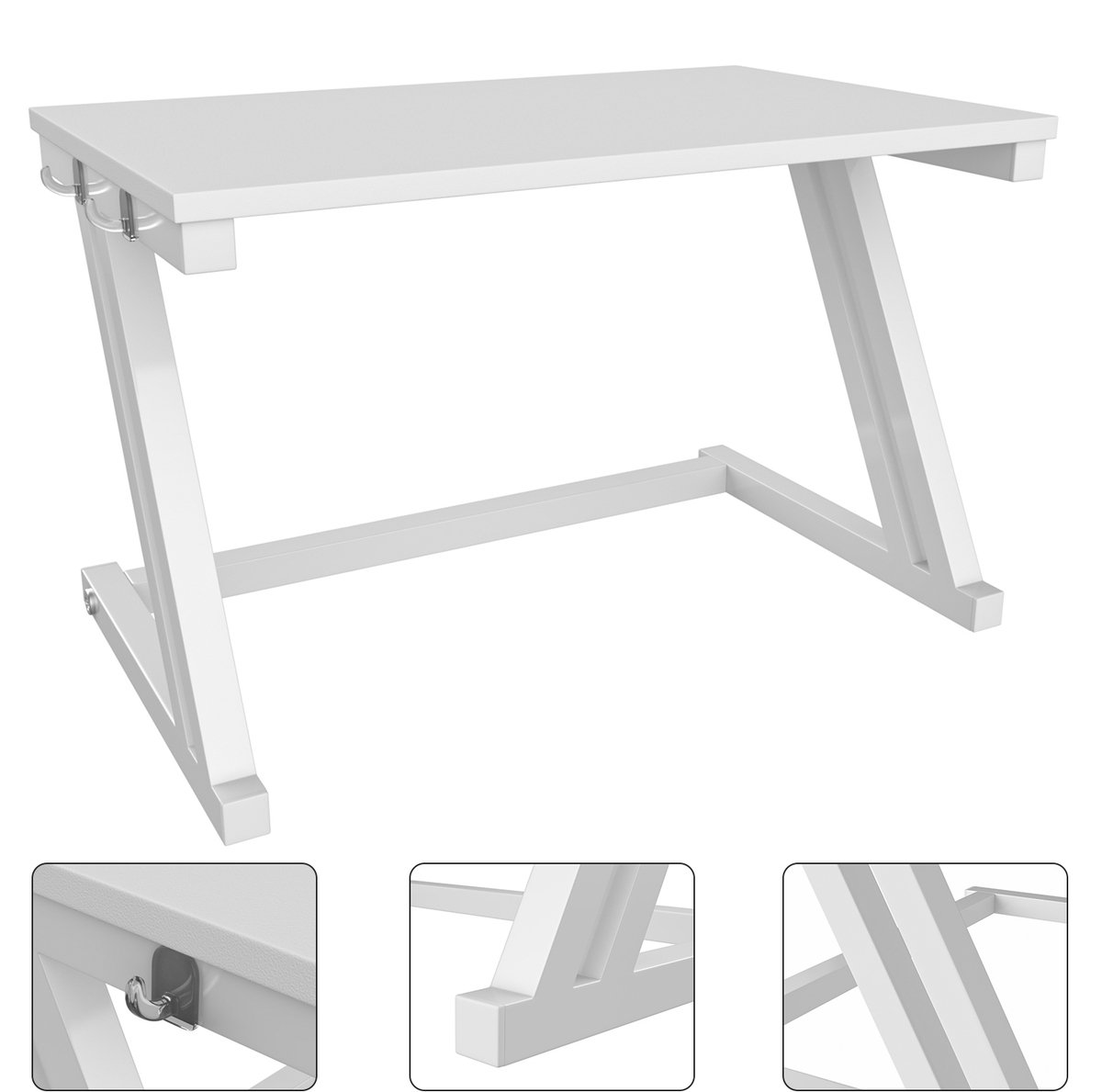 PIPIPOXER Staande magnetron rek - magnetronkast - Keukenrek - Inclusief 4 RVS-haken - kruidenrek - Magnetron bovenkast rek- bureau organizer - keuken opbergrek - aanrecht organiser - Opbergrek - keukenrek staand -Z-vormig -Wit